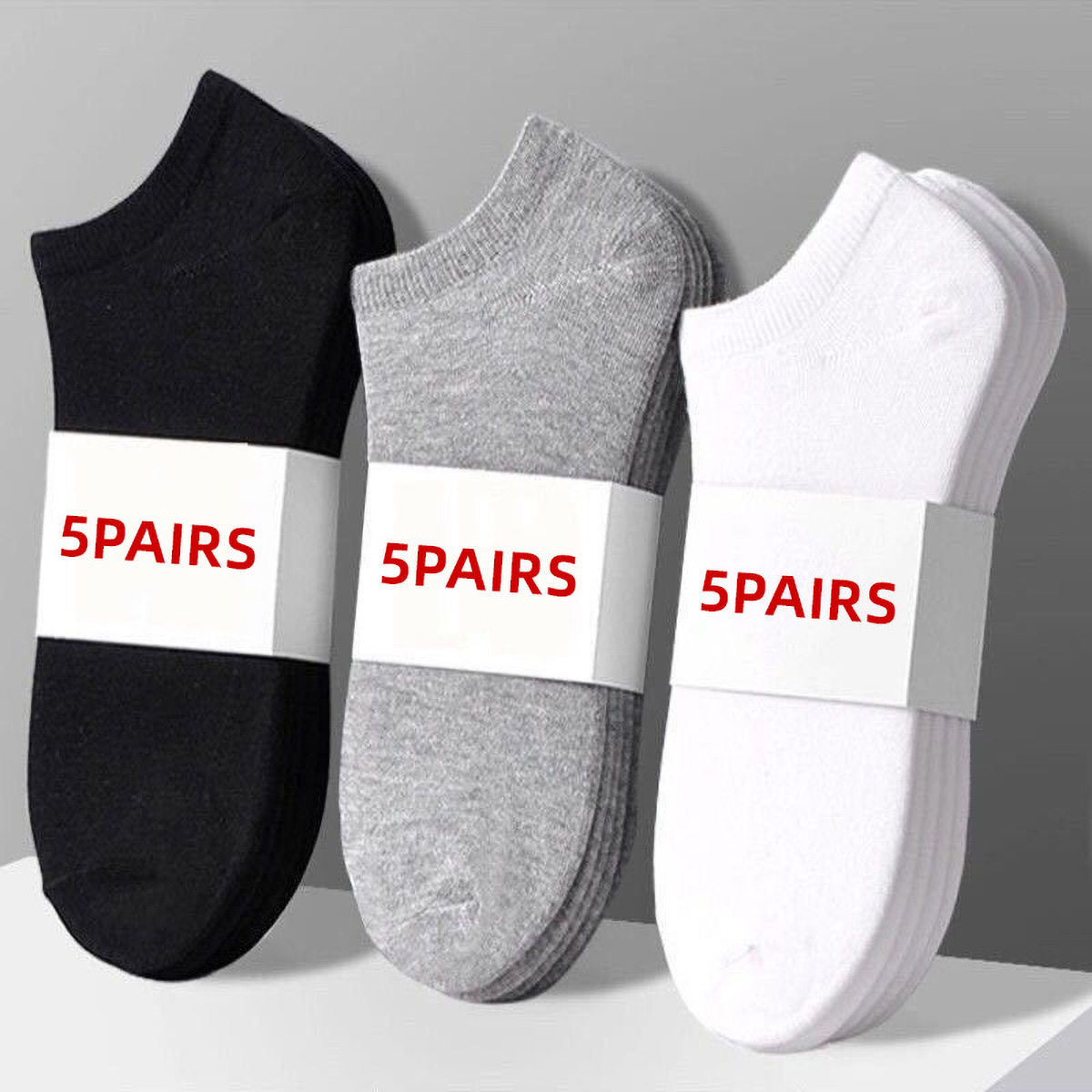 5 Pairs Unisex Casual Plain Co - No Show Sock Women avaliação e preço
