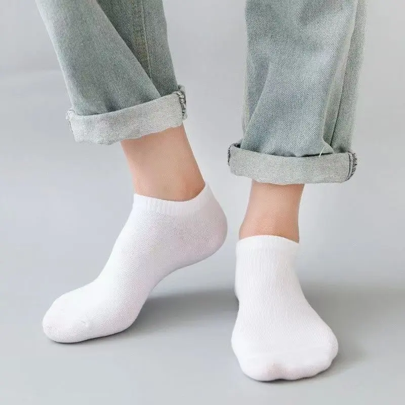 5 Pairs Unisex Casual Plain Co - No Show Sock Women avaliação e preço