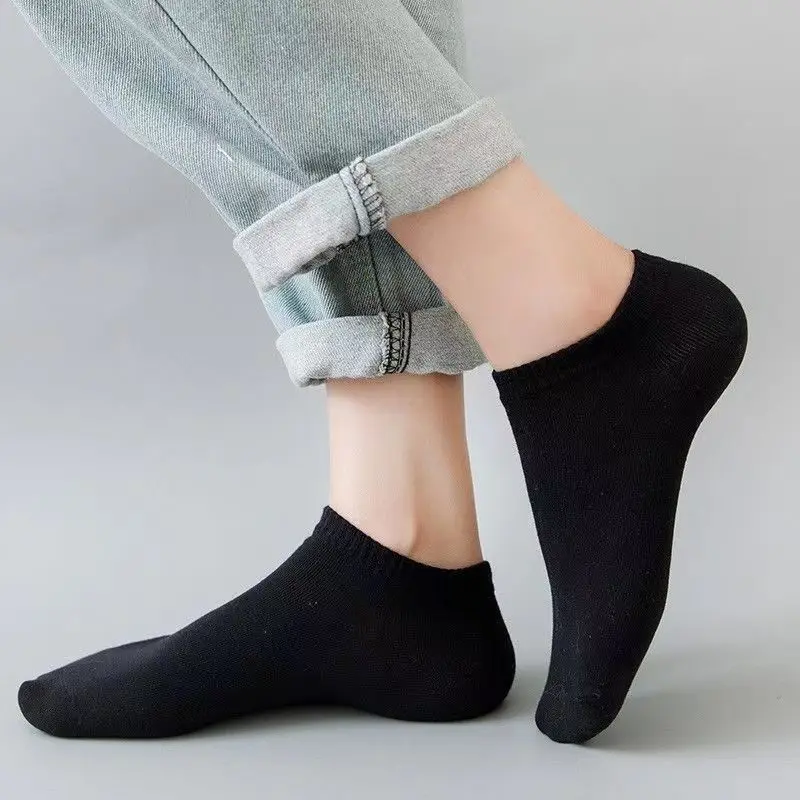 5 Pairs Unisex Casual Plain Co - No Show Sock Women avaliação e preço