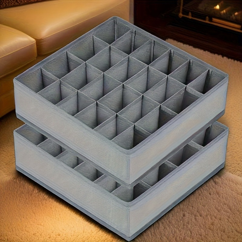 2Pcs 24-Compartment Fabric Soc - Sock Organizer Tray avaliação e preço