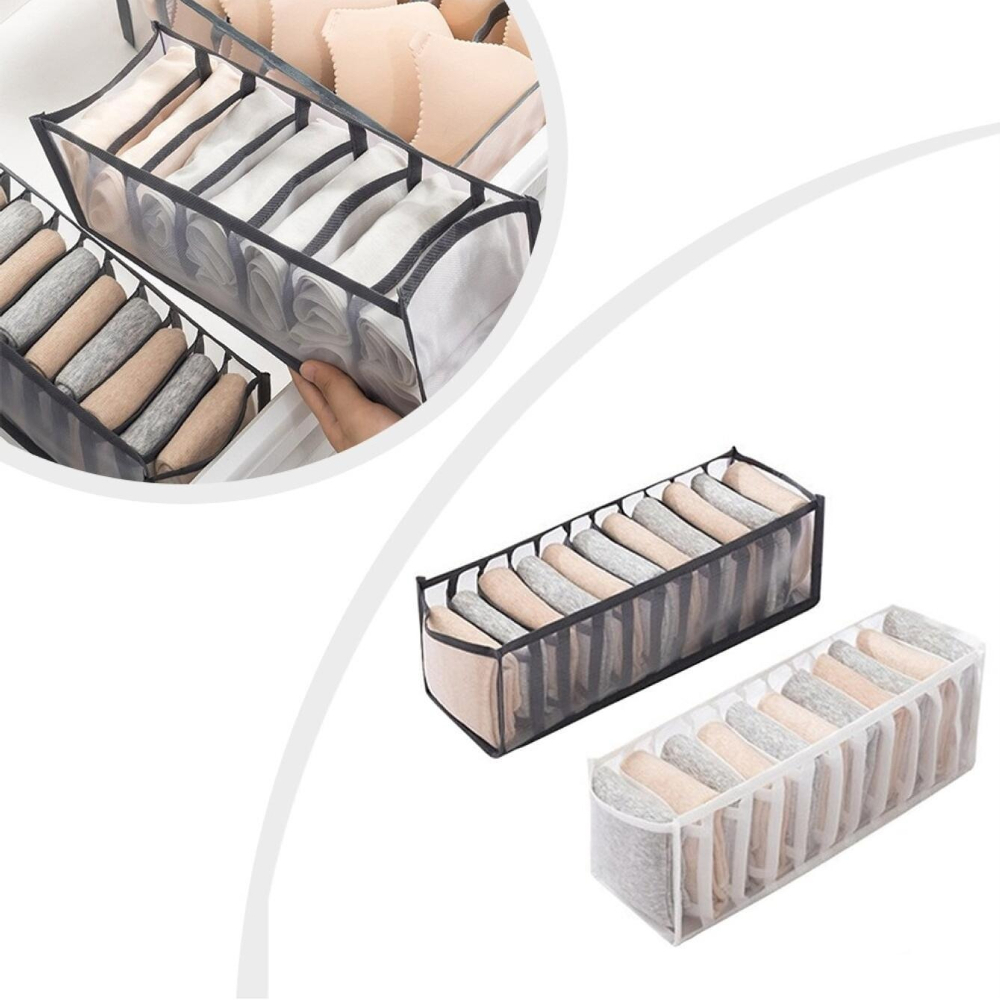 7 Grids Underwear Drawer Organ - Sock Organizer Tray avaliação e preço