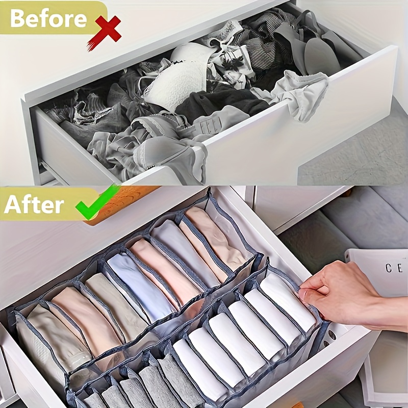 7 Grids Underwear Drawer Organ - Sock Organizer Tray avaliação e preço