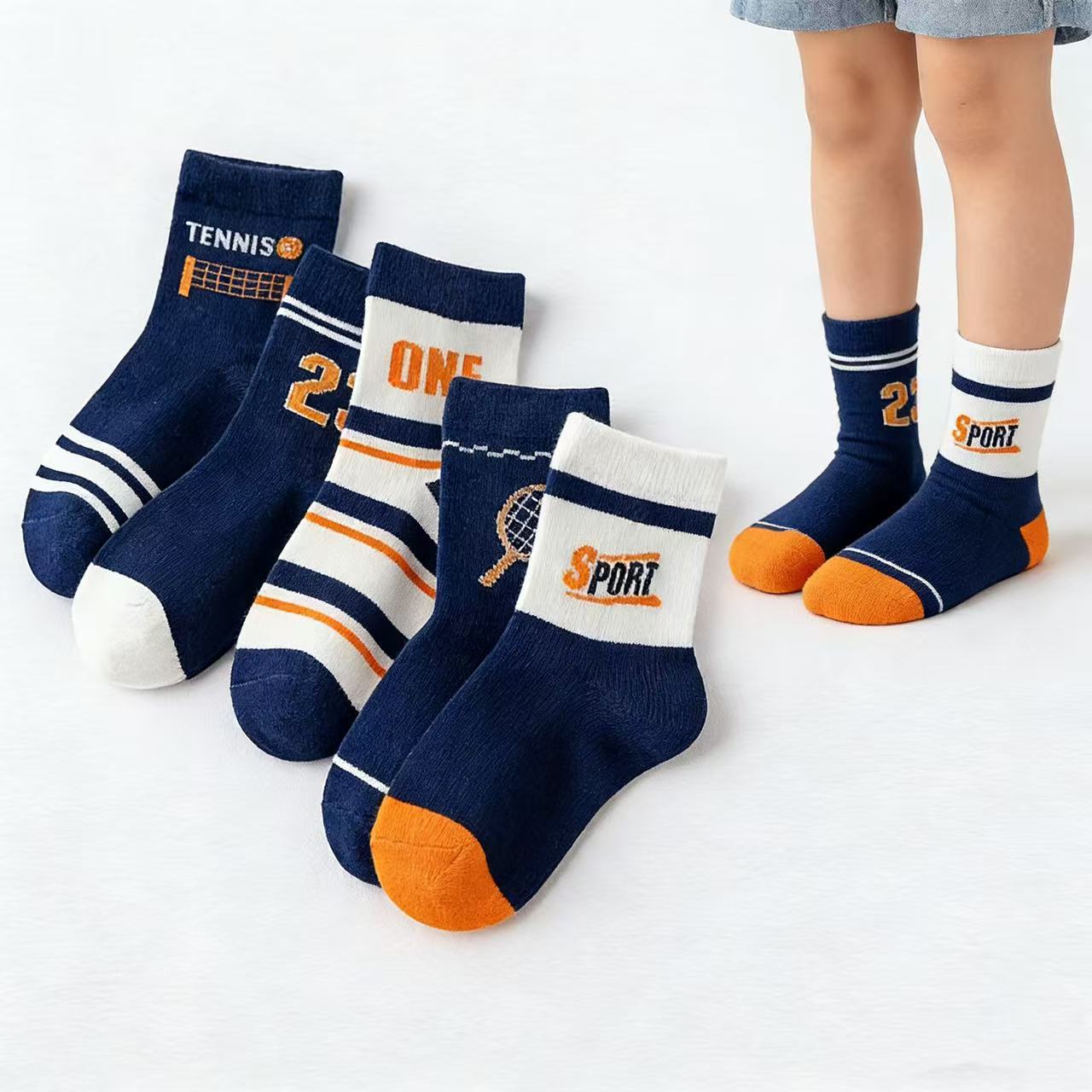 Children's Socks 5-Pack – Boys - Cotton Crew Sock Pack avaliação e preço