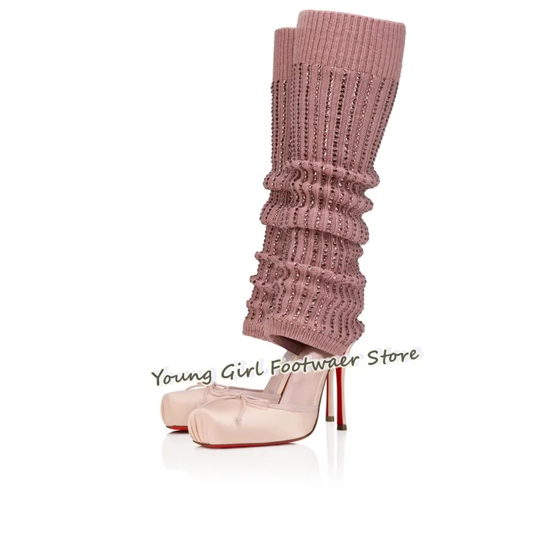 Shoe Cut Stiletto Heels Red Ba - Knee High Sock Women avaliação e preço