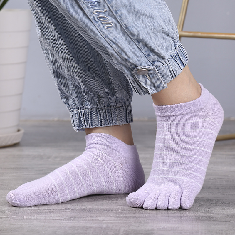 1/5 Pairs Women Striped Five T - Ankle Sock Low Cut avaliação e preço