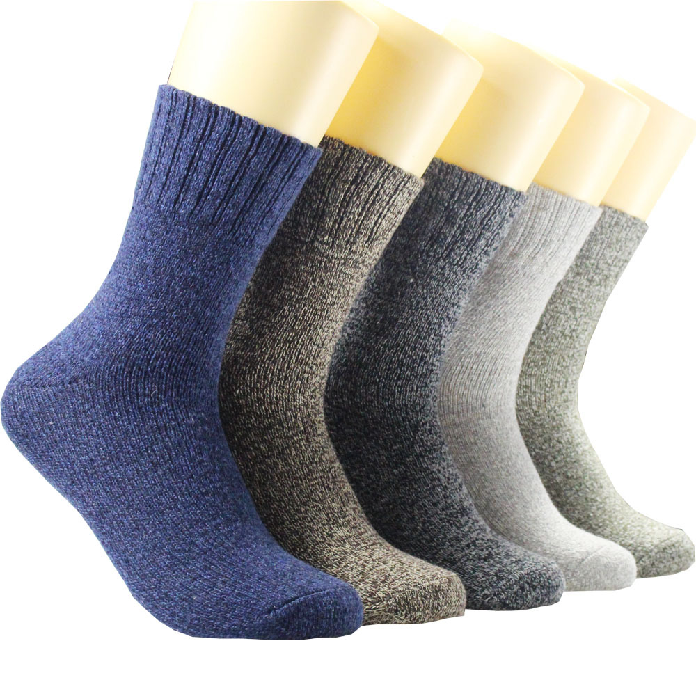 5 Pairs 1 Lot Men's Winter War - Cotton Crew Sock Pack avaliação e preço
