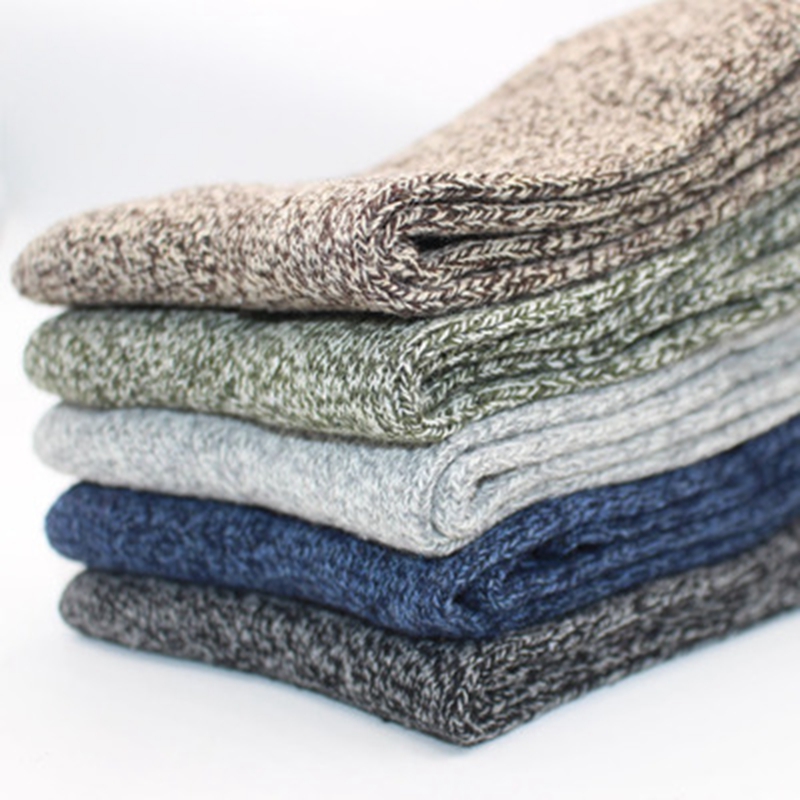 5 Pairs 1 Lot Men's Winter War - Cotton Crew Sock Pack avaliação e preço