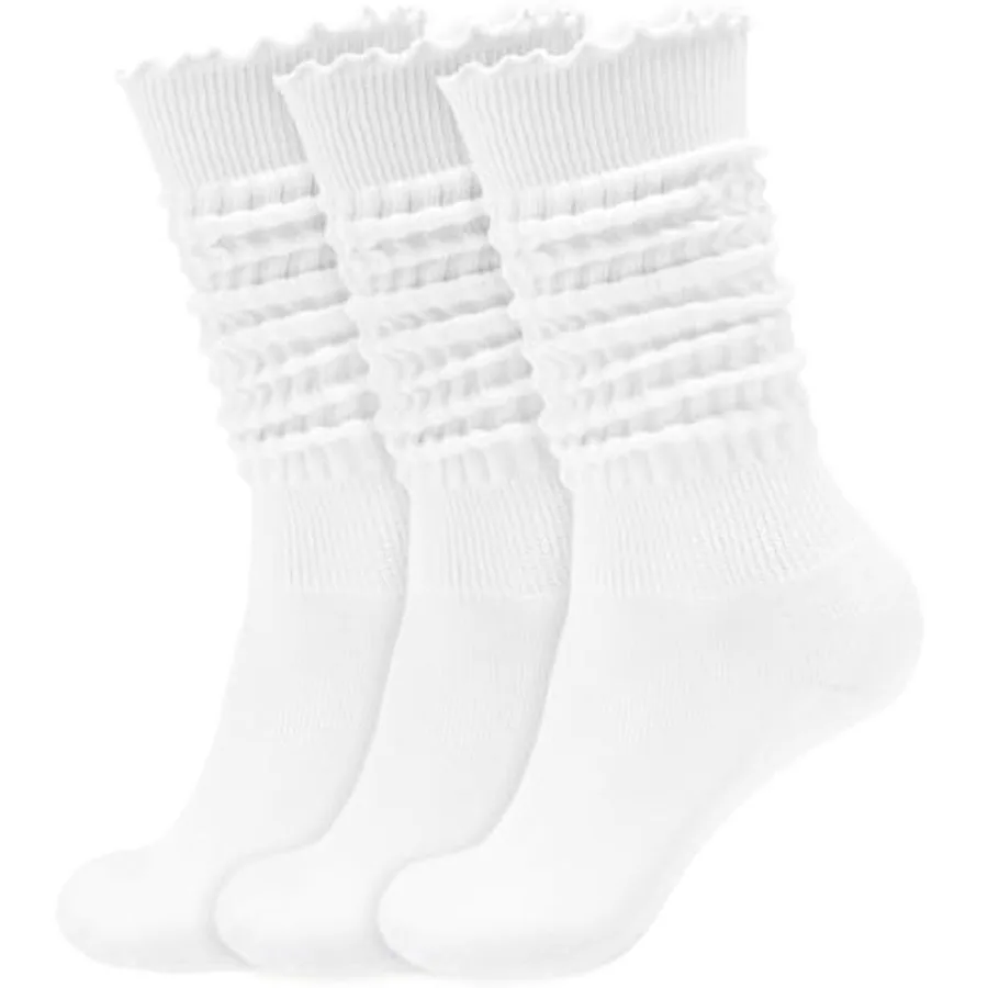 Women's Ruffle Slouchy Socks 3 - Boot Sock Slouchy avaliação e preço