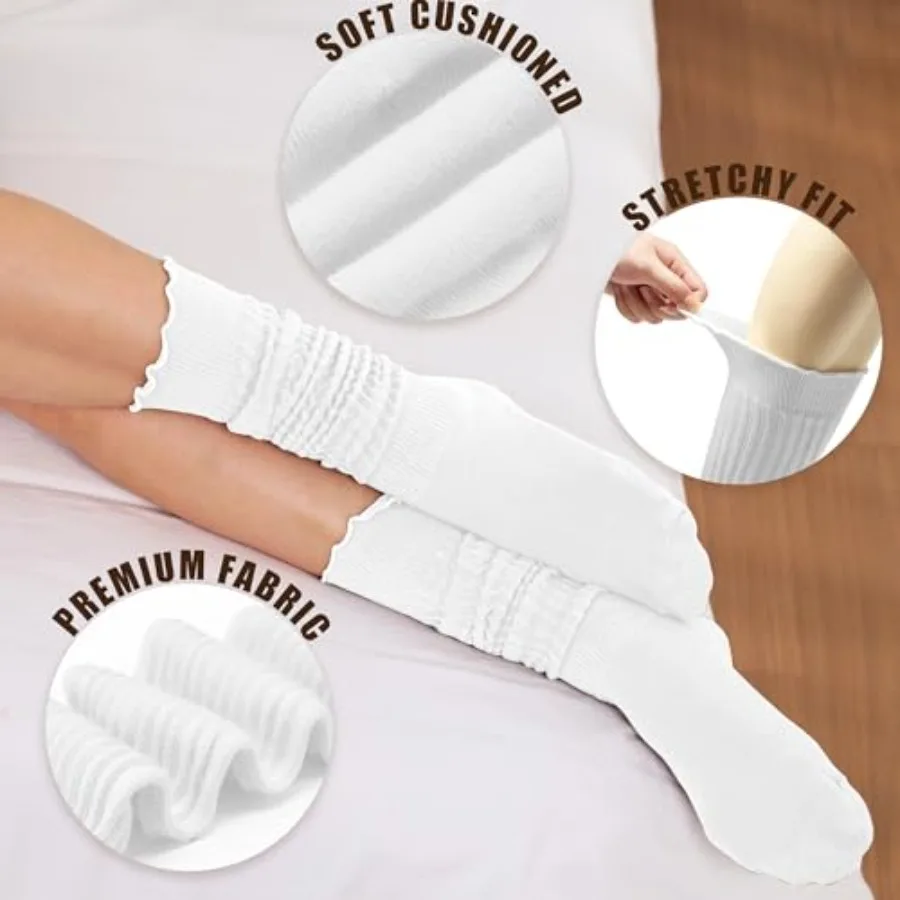 Women's Ruffle Slouchy Socks 3 - Boot Sock Slouchy avaliação e preço