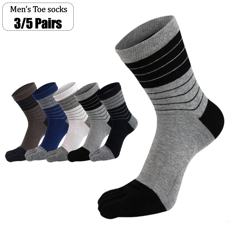3/5 Pairs Men Five Toe Crew So - Toe Sock Split avaliação e preço
