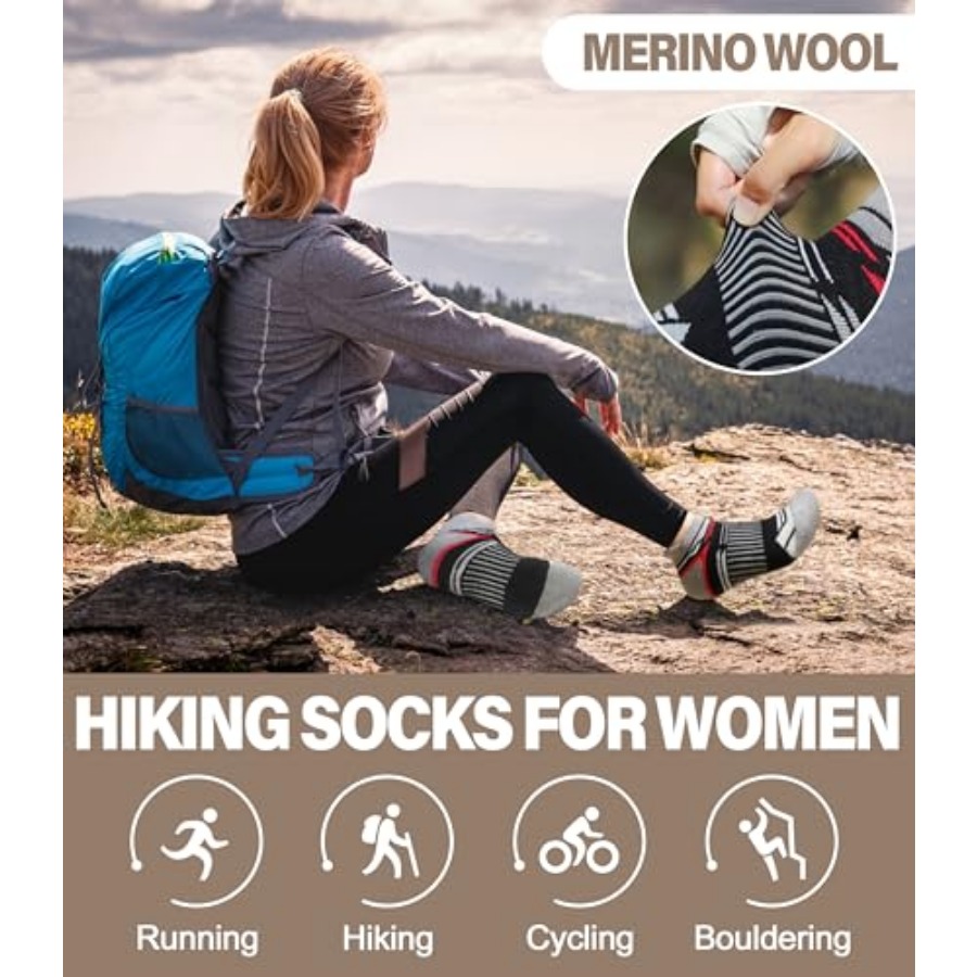 LANLEO Merino Wool Ankle Runni - Wool Hiking Sock avaliação e preço