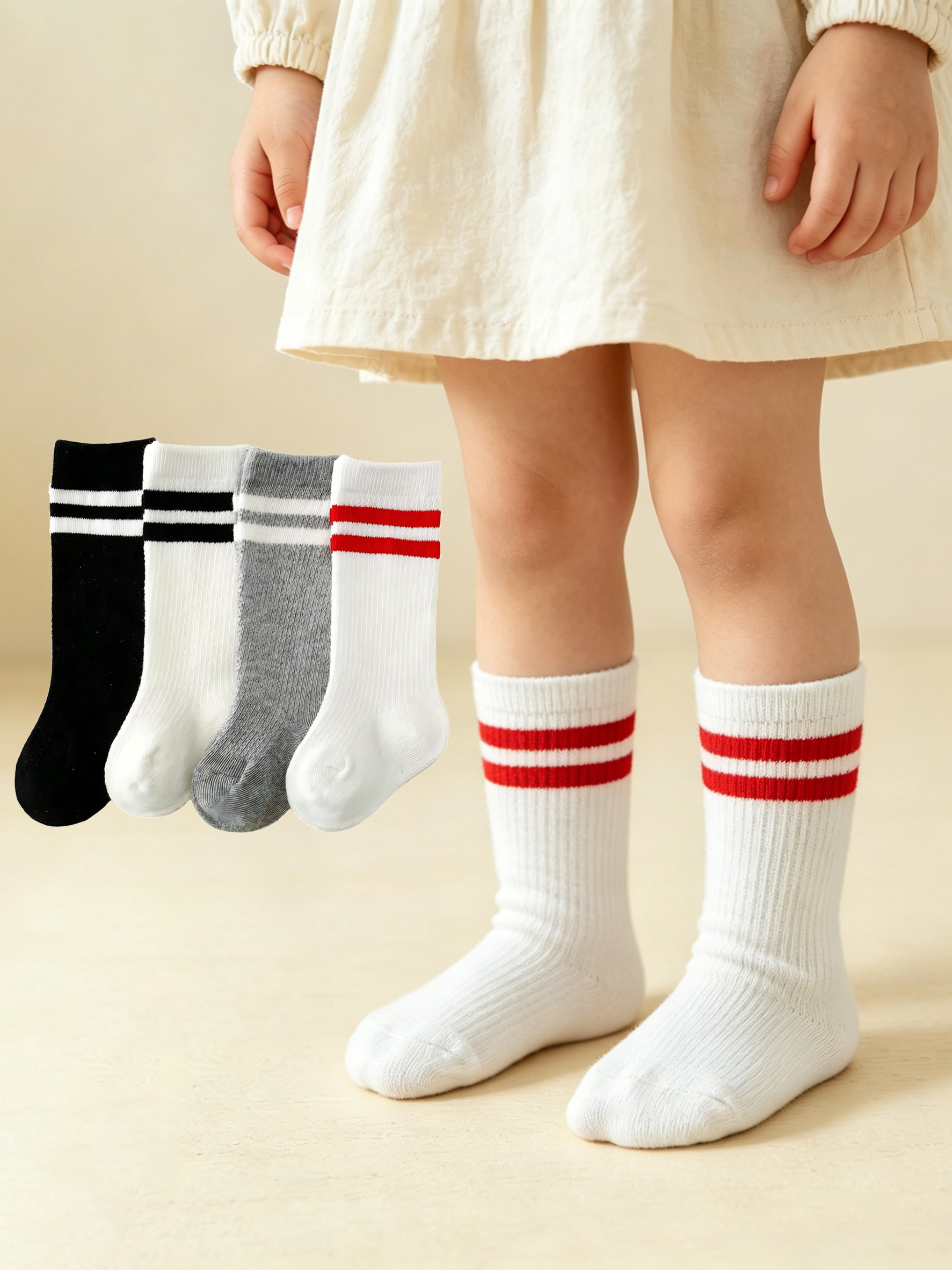 4-Pack Baby Toddler Striped Cr - Cotton Crew Sock Pack avaliação e preço