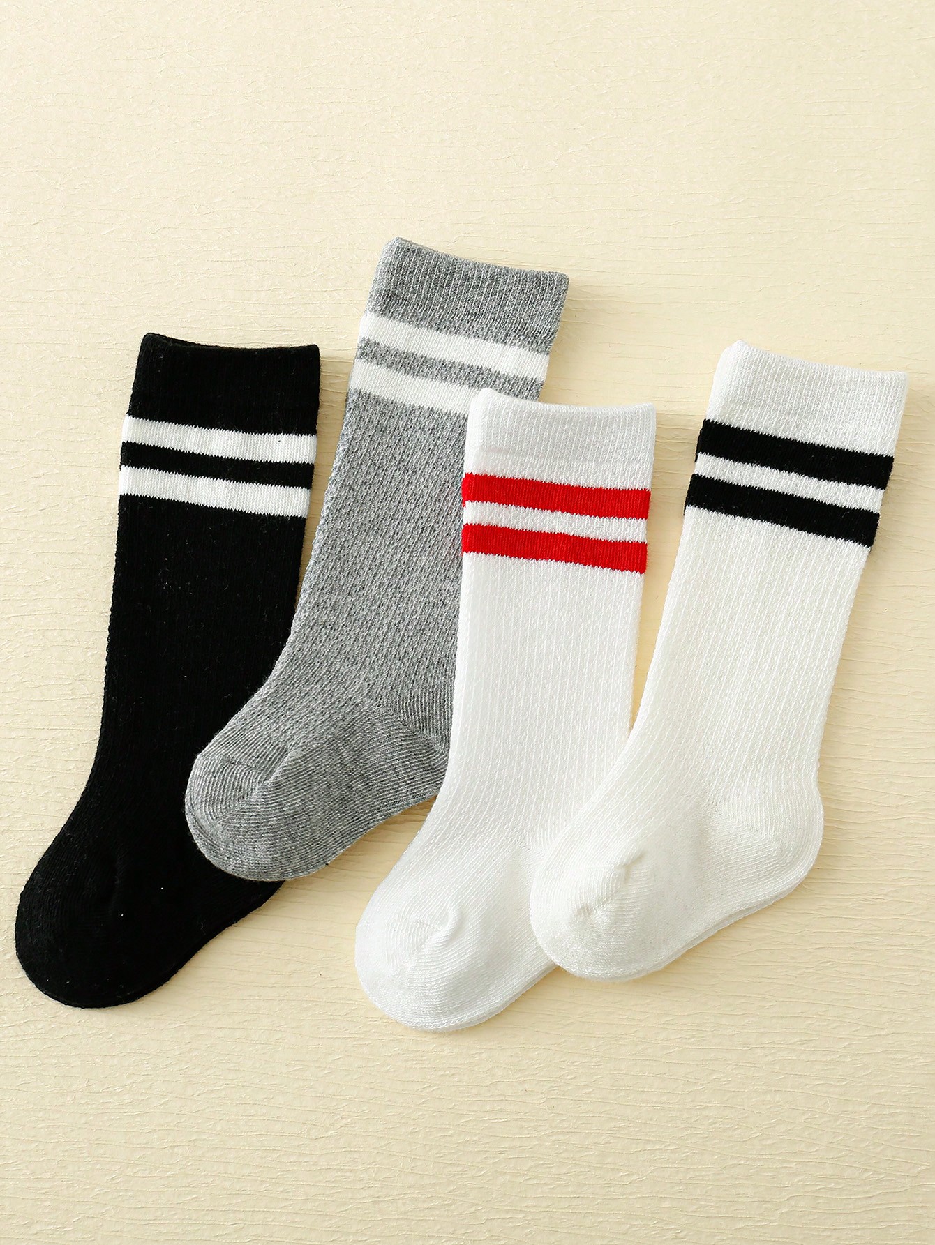 4-Pack Baby Toddler Striped Cr - Cotton Crew Sock Pack avaliação e preço