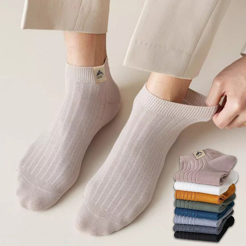 5Pairs Men's Simple Crew Socks - Ankle Sock Low Cut avaliação e preço