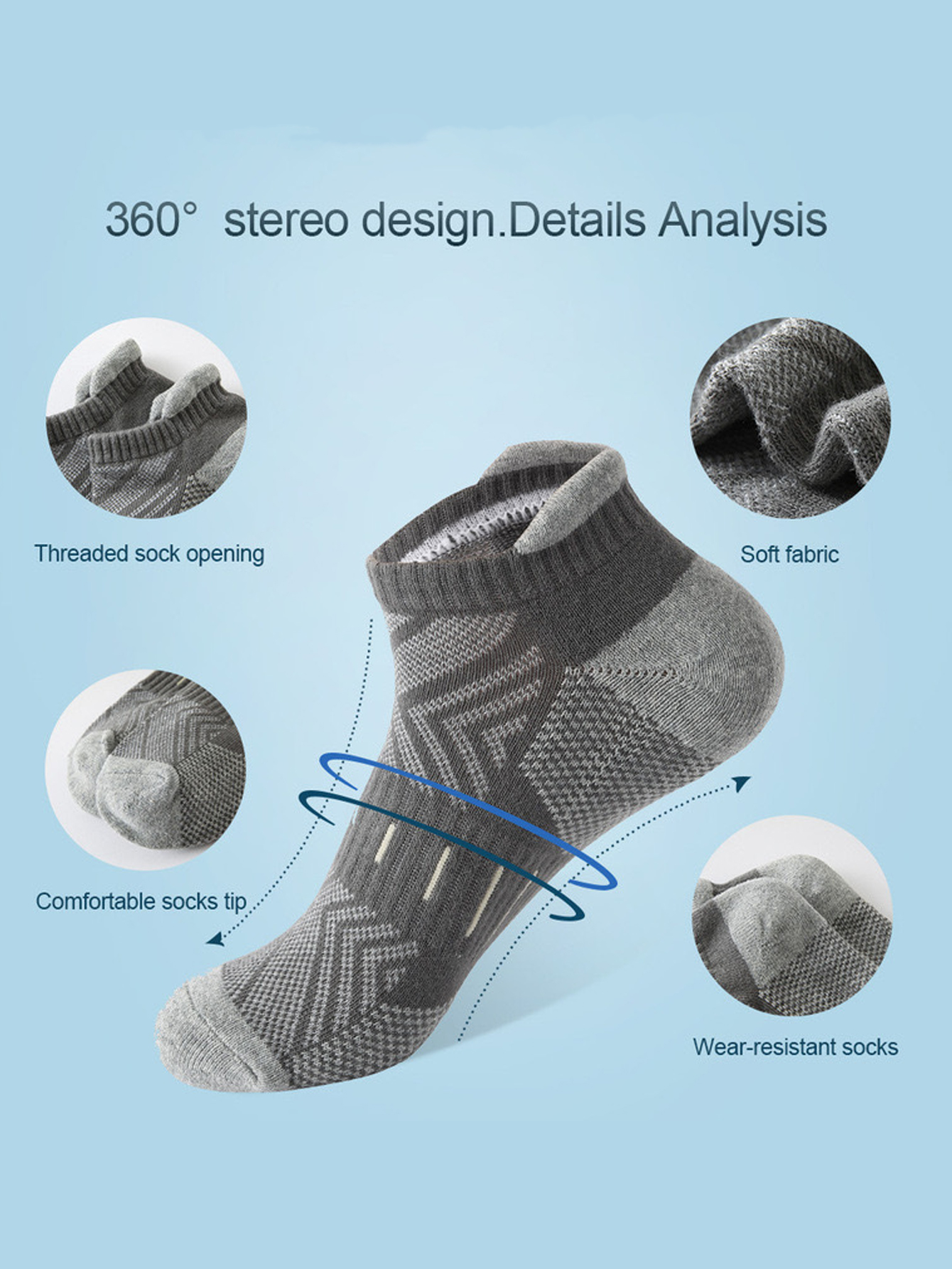 6/12Pairs Men's Arrow Print An - Athletic Sock Cushion avaliação e preço