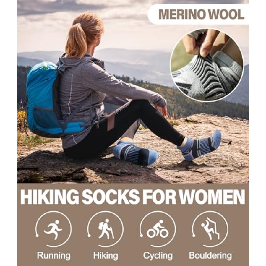 LANLEO Merino Wool Ankle Runni - Wool Hiking Sock avaliação e preço